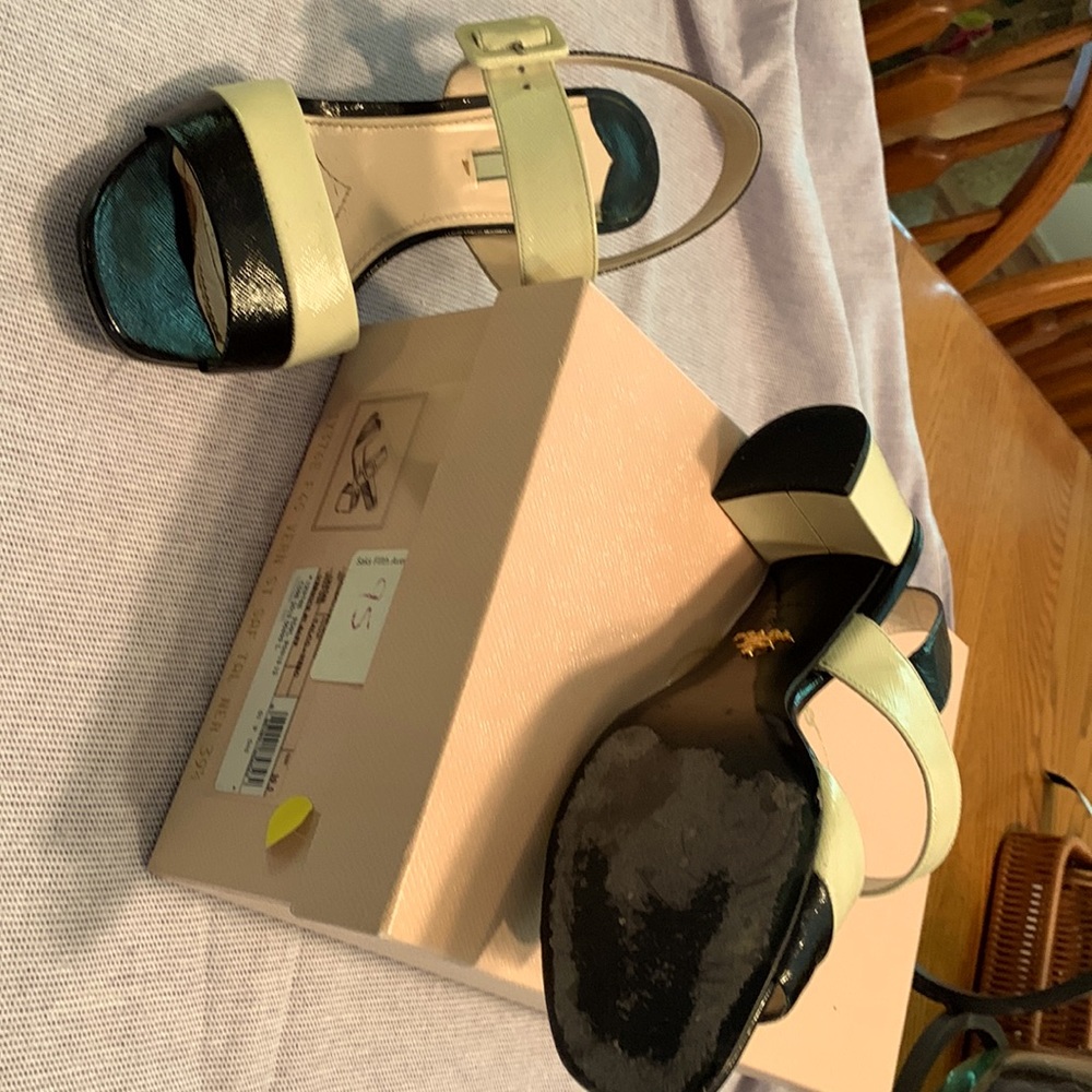 Prada black and white sandals